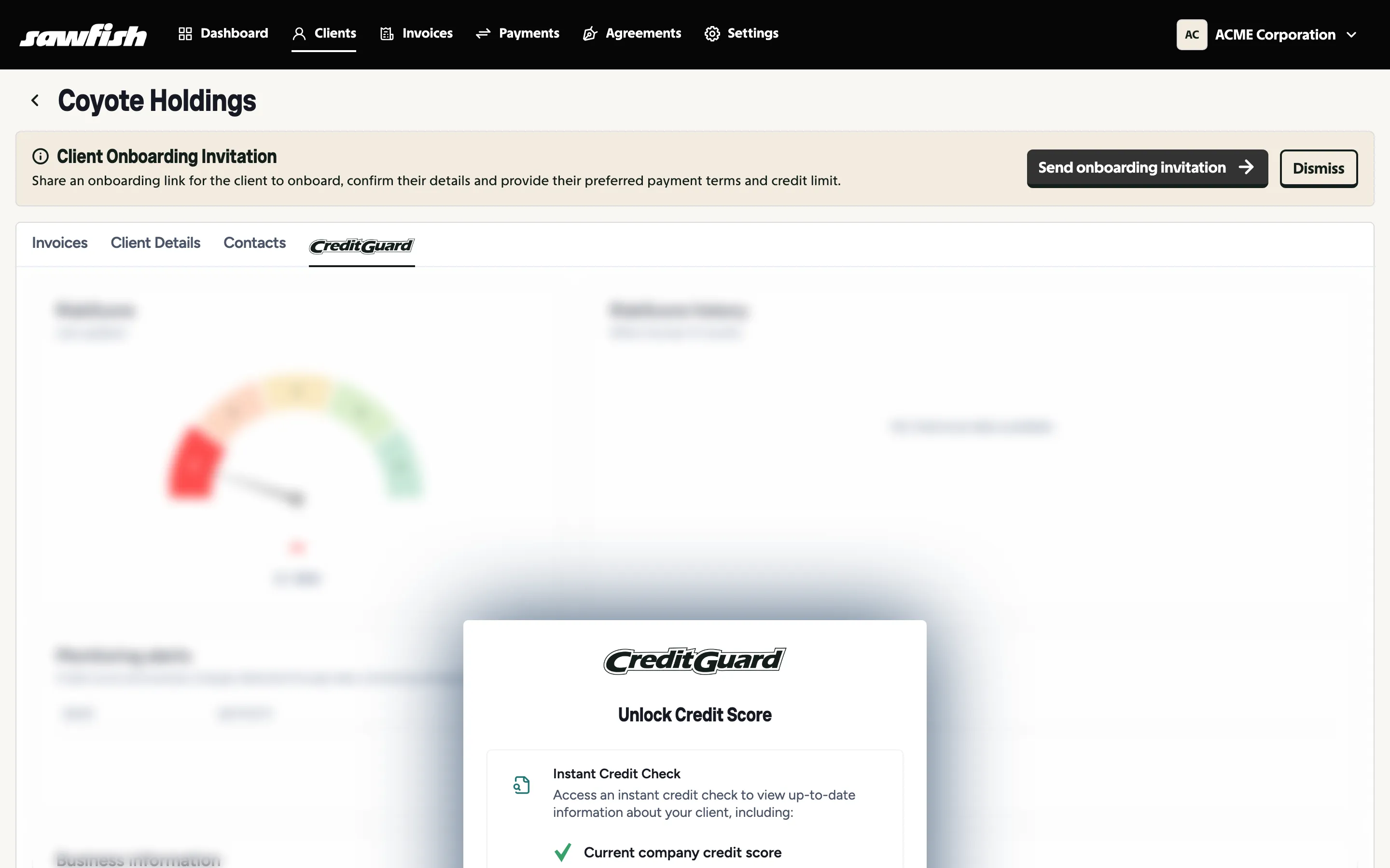 The Credit Score tab before a check, with Unlock Credit Score