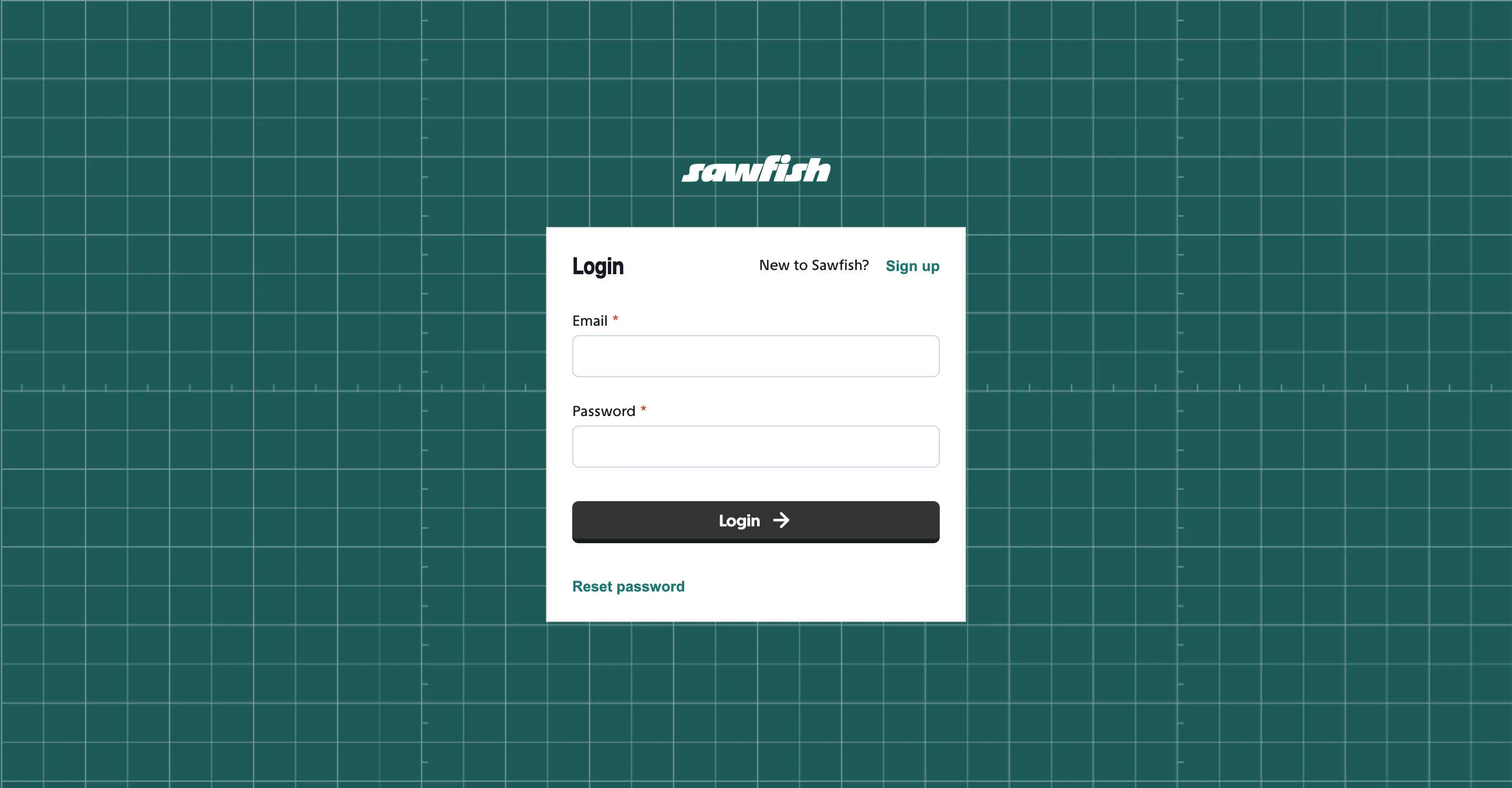 The Sawfish login screen