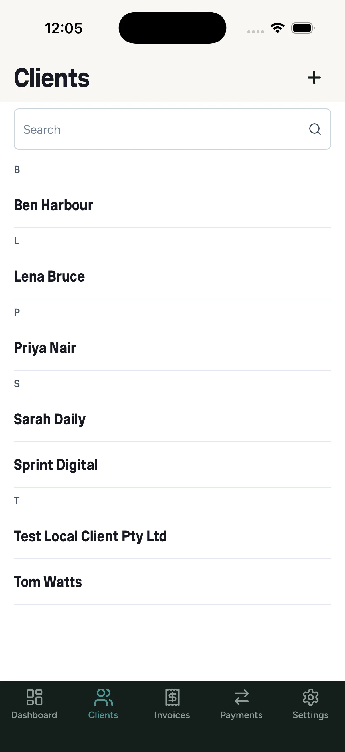 The mobile client list