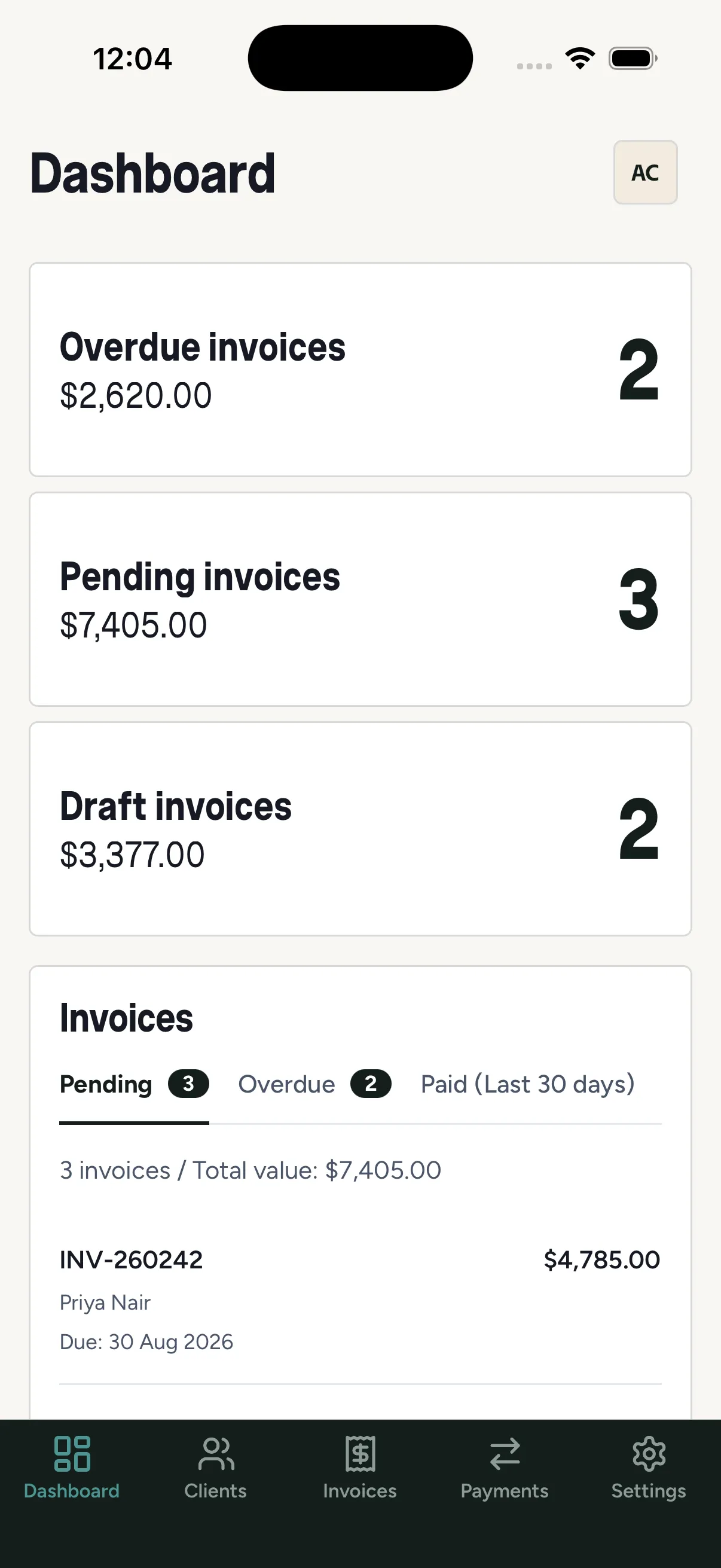 The mobile dashboard