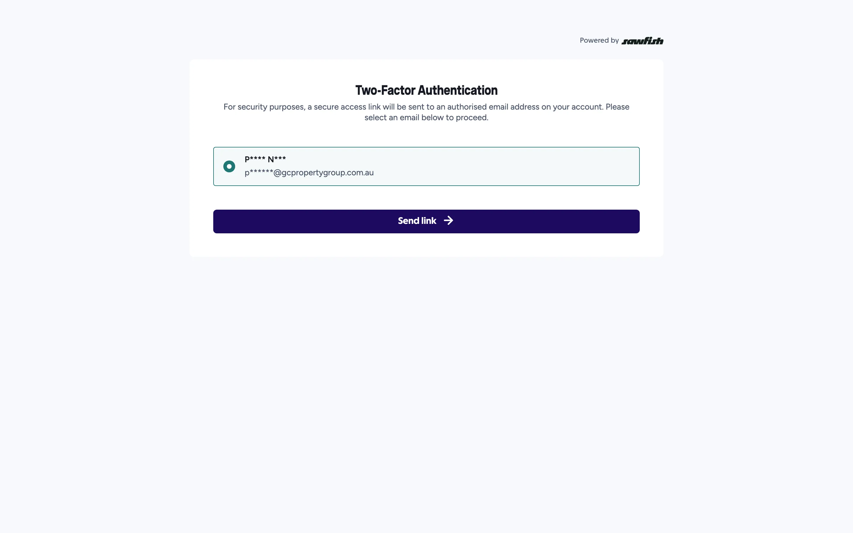 The batch payment access gate - a secure link is emailed to the client